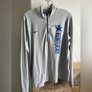University of Kentucky Nike Light Gray Quarter-Zip Pullover